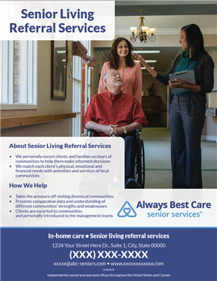 Senior Living Referral Services Flyer