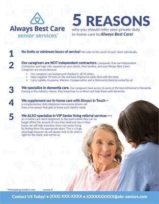5 Reasons Home Health Flyer