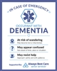 Occupant With Dementia Badge