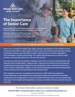 Importance of Senior Care Flyer