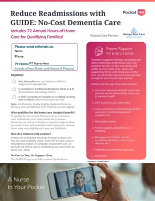 Fillable Flyer for Discharge Planners