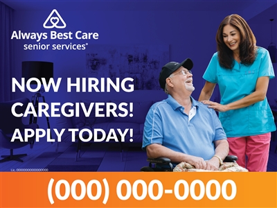 Hiring Caregivers Lawn Sign
