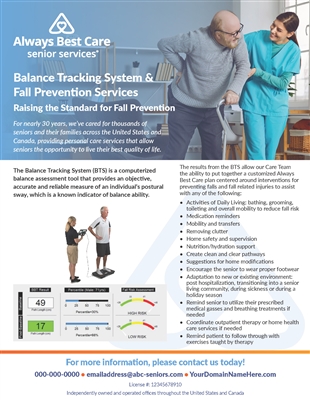 Balance Tracking System & Fall Prevention Services Flyer