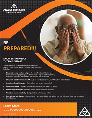 Be Prepared Flyer (SYMPTOMS OF THYROID DISEASE )