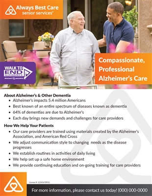 Alzheimer's Care/Alzheimer's Walk Flyer (2 Sided)