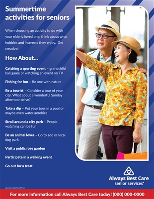 Summertime activities for seniors flyer (2 Sided)