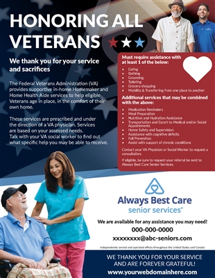 Honoring All Veterans Double Sided Flyer