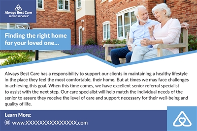 Finding the right home for your loved one (2 Sided Handout)