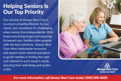 Helping Seniors Is Our Top Priority Handout (2 Sided)