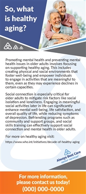 Healthy Aging Rack Card (2 Sided)