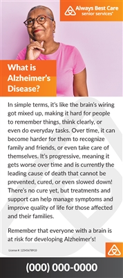 What is Alzheimerâ€™s Disease? Rack Card (2 Sided)