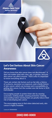 Letâ€™s Get Serious About Skin Cancer Awareness Rack Card (2 Sided)